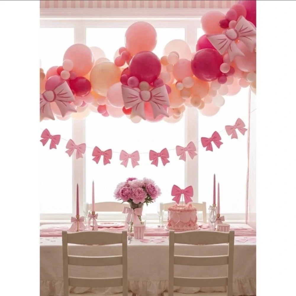 House of Party Sweet Bow‎ All-In-One Decor Set 86pc Pink Balloon Garland Banner